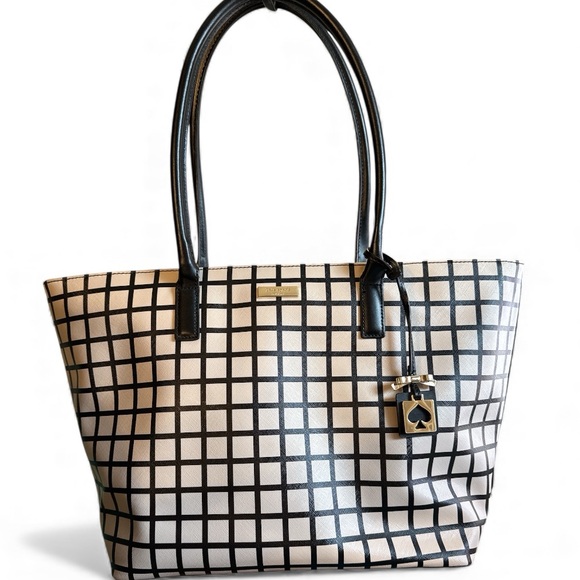 kate spade Handbags - Kate Spade Black and White Checkered Tote Bag